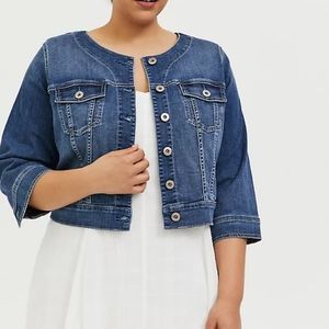 Torrid size 2 crop jean jacket